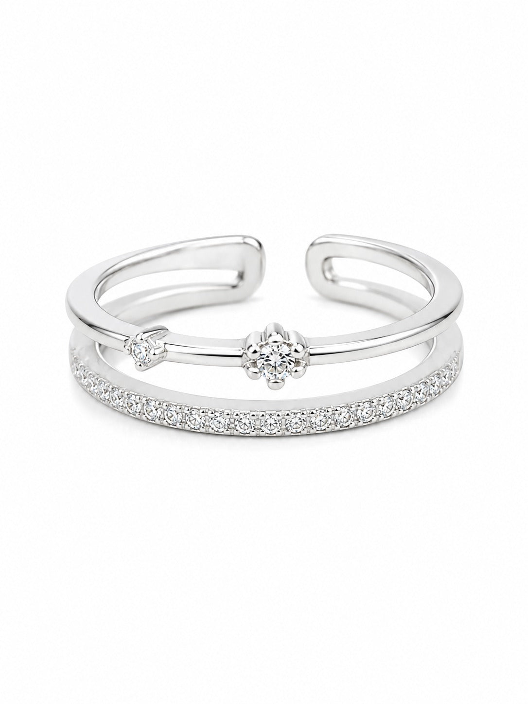Silver Dual Band women`s Ring
