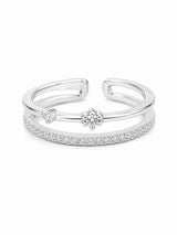 Silver Dual Band women`s Ring