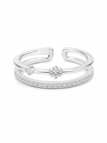 Silver Dual Band women`s Ring