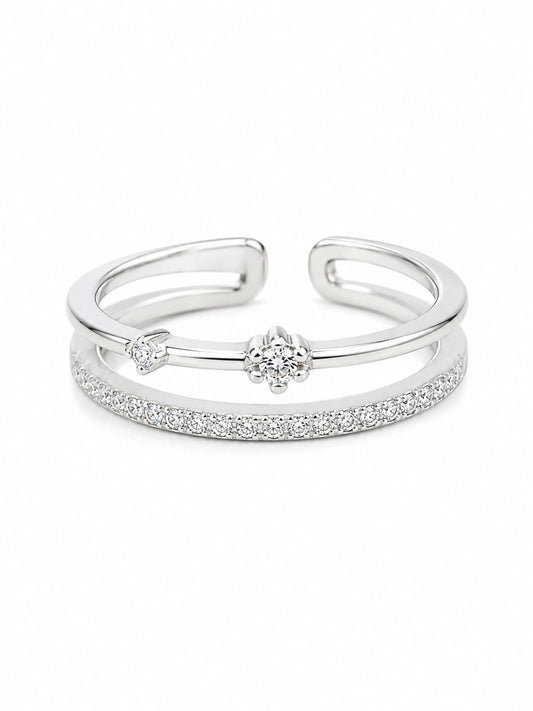Silver Dual Band women`s Ring