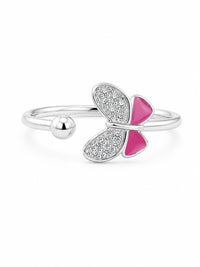 Purple Butterfly Dream Ring in Silver
