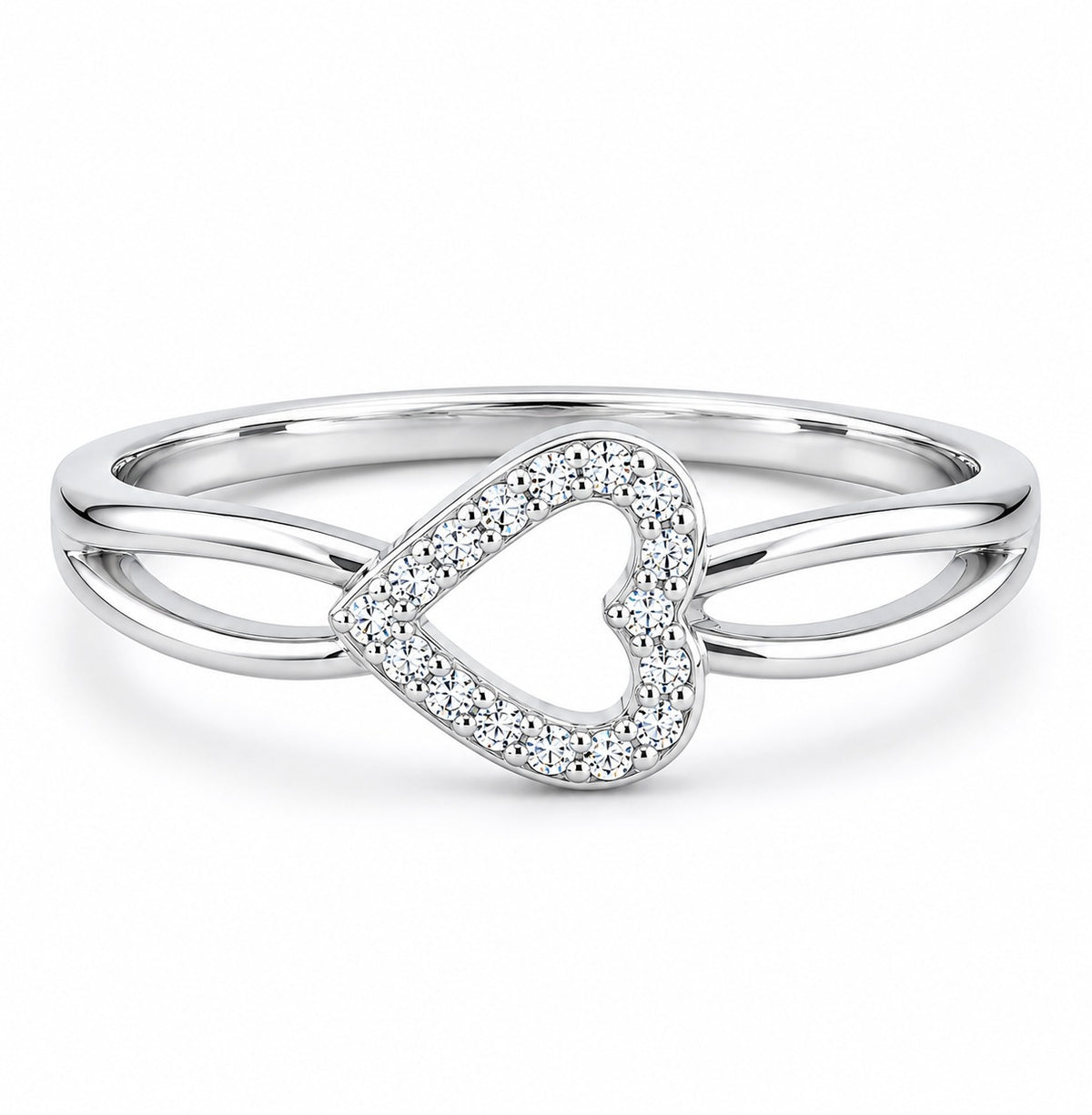 Silver Heart Splendor Women`s Ring