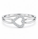 Silver Heart Splendor Women`s Ring