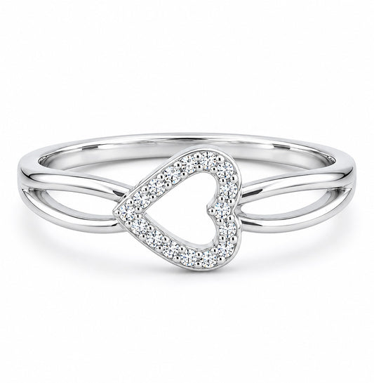 Silver Heart Splendor Women`s Ring