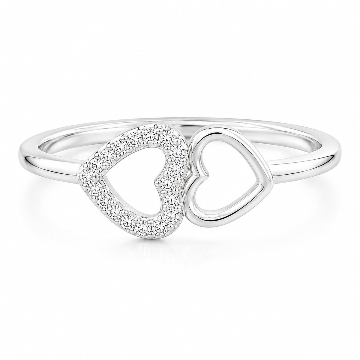 Twin Flame Women`s Ring in Silver