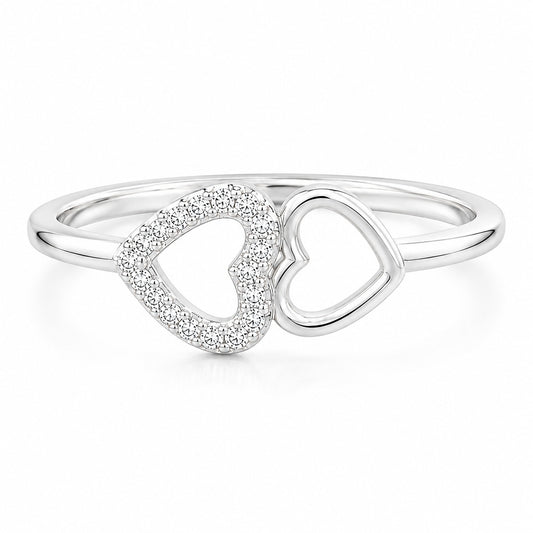 Twin Flame Women`s Ring in Silver