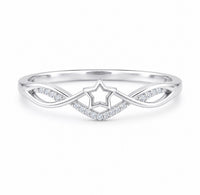 Silver Celestial Star Women`s Ring