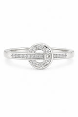 Silver Diamond Circle Ring