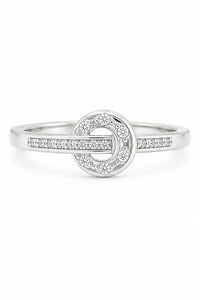 Silver Diamond Circle Ring