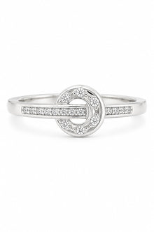 Silver Diamond Circle Ring