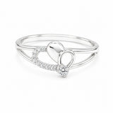Silver Heart Loop Women`s Ring