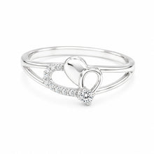 Silver Heart Loop Women`s Ring