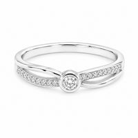 Silver Diamoned line Women`s Ring