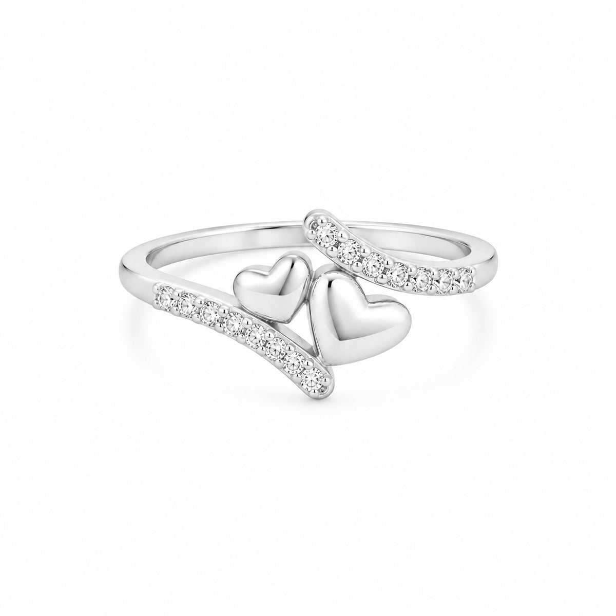 Romantic Heart Women`s Ring in Silver