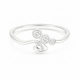 Silver Trio Bezel Women`s Ring