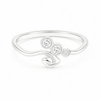 Silver Trio Bezel Women`s Ring