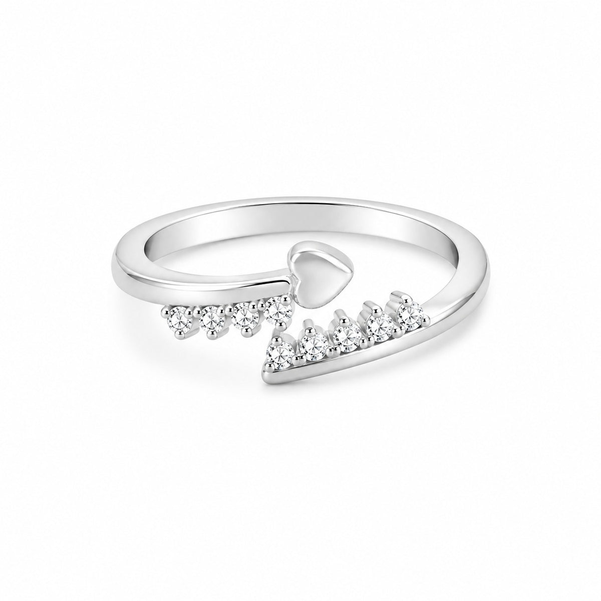 Silver Heart Glow Women`s Ring