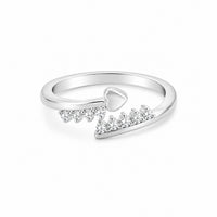 Silver Heart Glow Women`s Ring