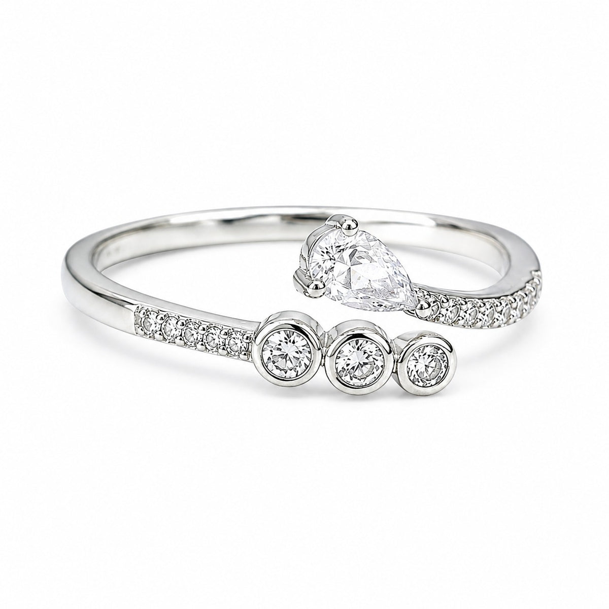 Silver Pear Harmony Women`s Ring