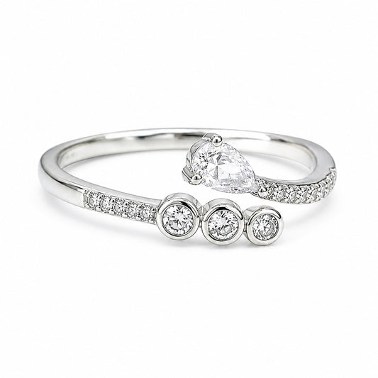 Silver Pear Harmony Women`s Ring