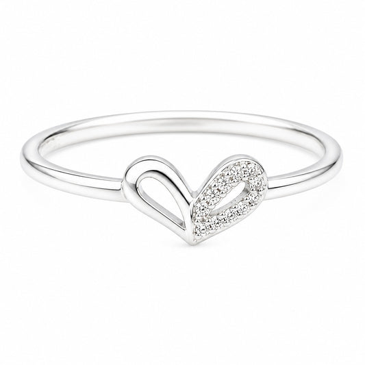 Silver Heart Women`s Ring