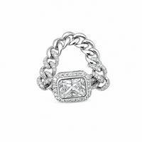 Silver Gracefully linked Women`s ring