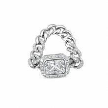 Silver Gracefully linked Women`s ring
