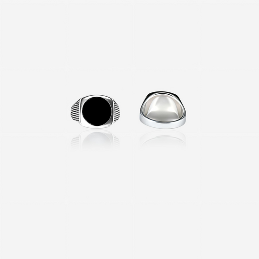 Sterling Silver Obsidra Men`s Ring
