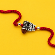 925 Silver Har Har Mahadev Damru Rudraksha Rakhi