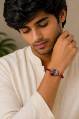 925 Silver Har Har Mahadev Damru Rudraksha Rakhi