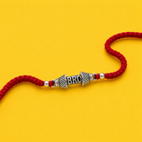 925 Silver Brotherhood Cylinder Charm Rakhi