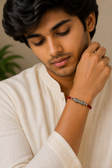 925 Silver Brotherhood Cylinder Charm Rakhi