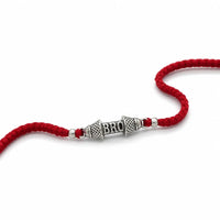 925 Silver Brotherhood Cylinder Charm Rakhi