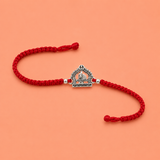 Silver Shivling Sacred Rakhi with Red Thread