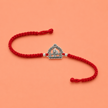 Silver Shivling Sacred Rakhi with Red Thread