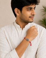 Silver Veera Motif Festive Rakhi