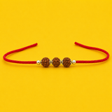 925 Silver Triple Rudraksha Blessings Rakhi