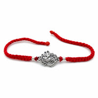 Silver Peacock Feather Rakhi