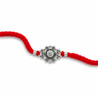 Silver Floral Stone Rakhi