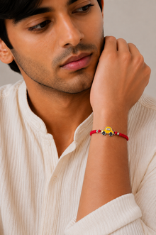 Silver Yellow Car Kids Rakhi