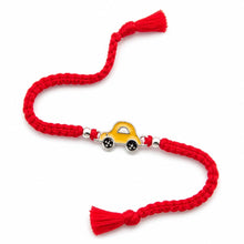 Silver Yellow Car Kids Rakhi