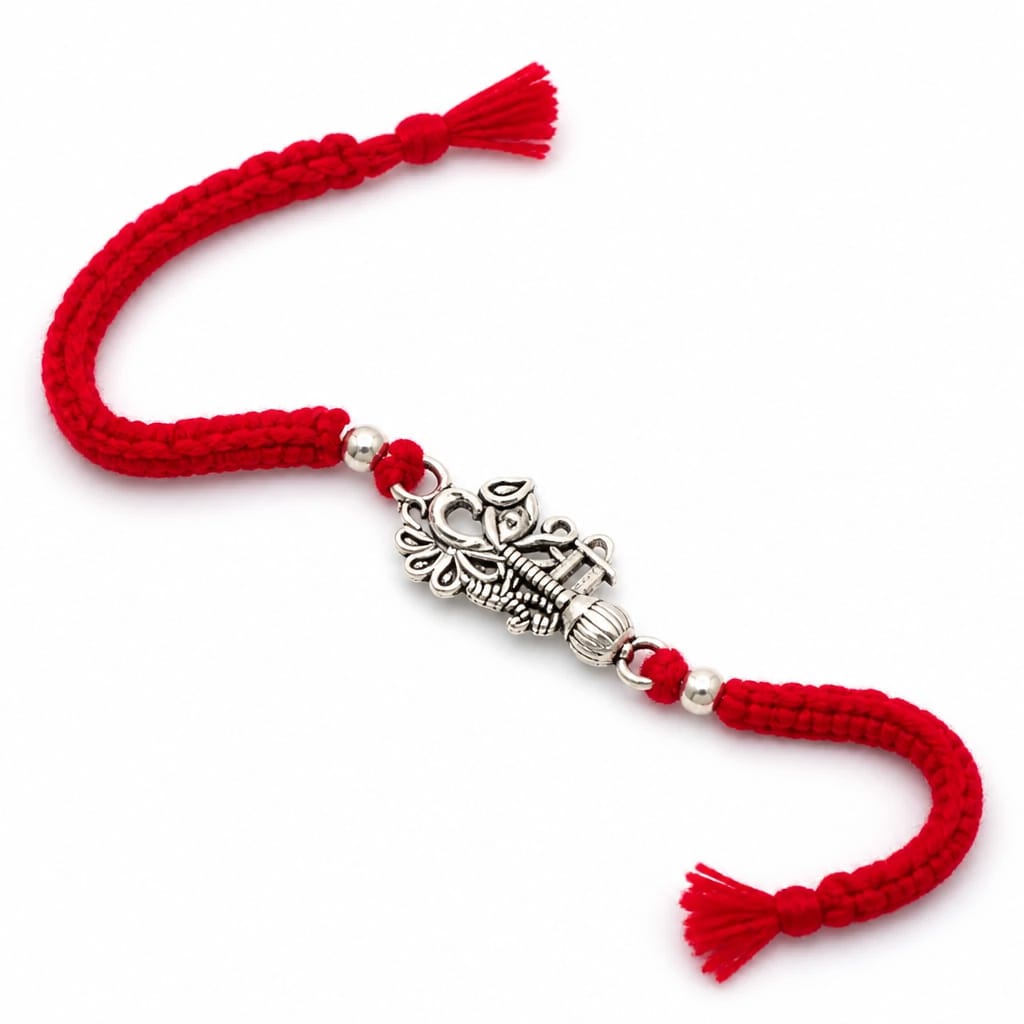 Silver Divine Veena Rakhi
