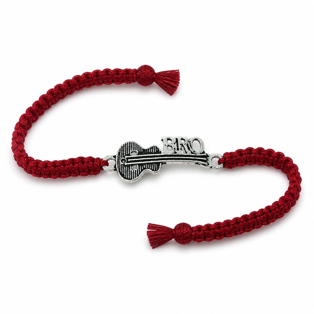 Silver Guitar Bro Rakhi