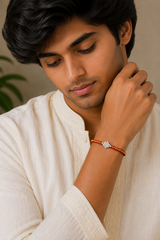 Silver Shagun Thread Rakhi – Timeless Bond of Love