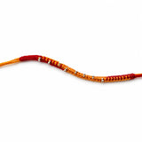 Saffron Weave Silver Bead Rakhi
