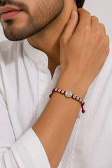 Silver Lakshmi Charm Rakhi Bracelet