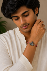 Divine Ganesha Silver Rakhi