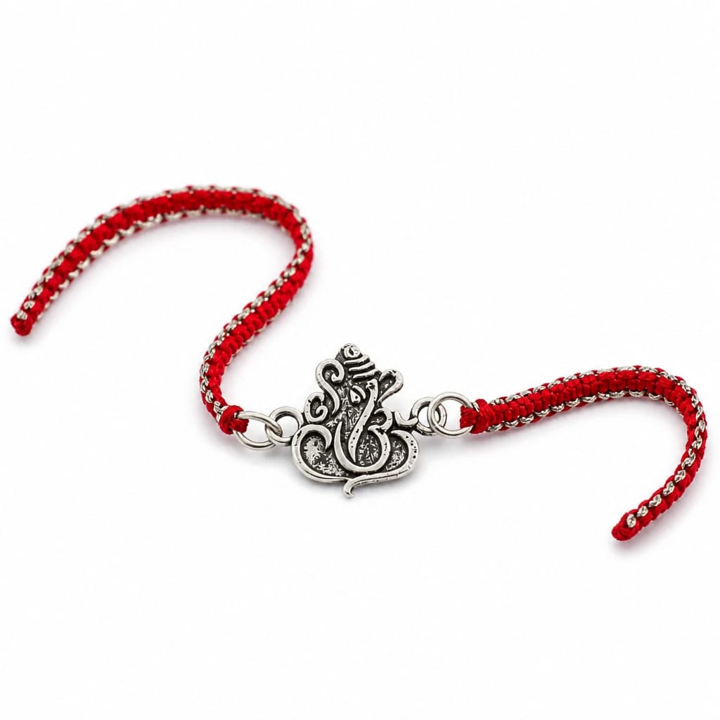 Divine Ganesha Silver Rakhi