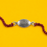 Mere Bhaiya Silver Rakhi with Sacred Red Thread