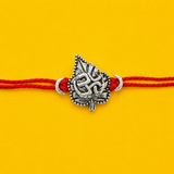 Om Peepal Silver Rakhi